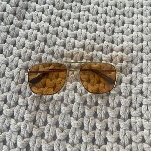 Vogue Gold Frame Sunglasses with Amber Brown Lenses